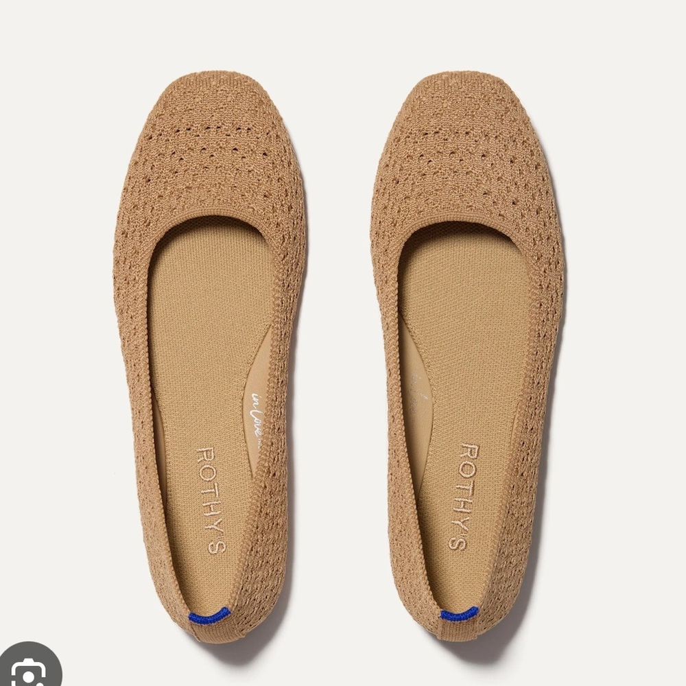 Rothy's Wren Crochet Tan Flats